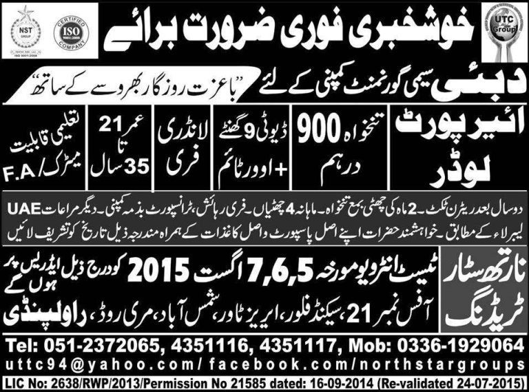Airport Loader Jobs in Dubai 2025 Advertisement Address
