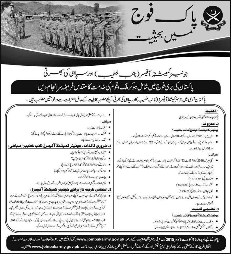Pakistan Navy Soldier Jobs October 2025 Online Registration Through www.joinpakarmy.gov.pkÂ 