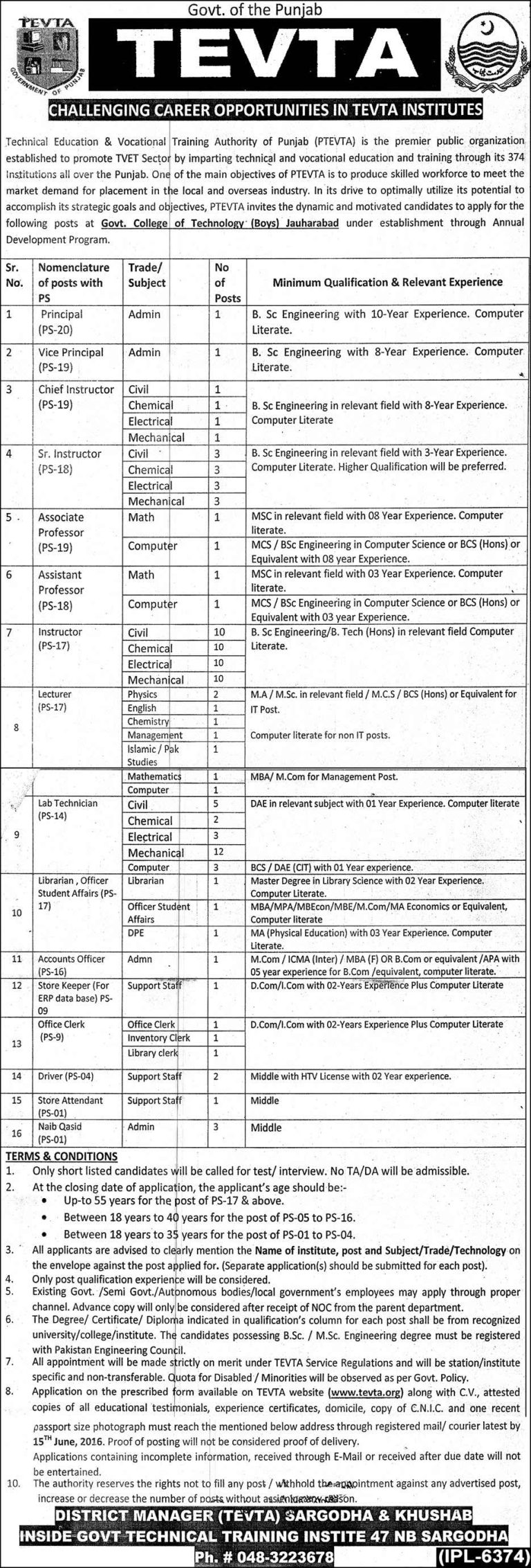 TEVTA Jobs 2025 May Form Teaching, Admin Vacancies Apply Procedure