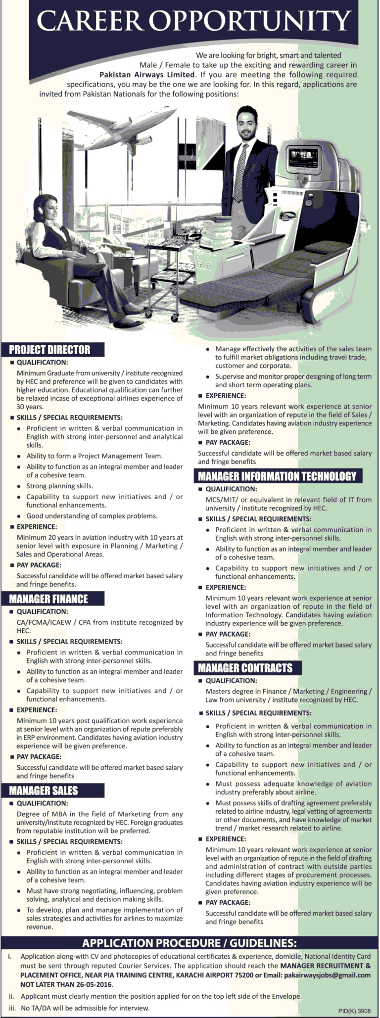 Pakistan Airways Limited May Jobs 2025 Male, Female Careers Opportunities