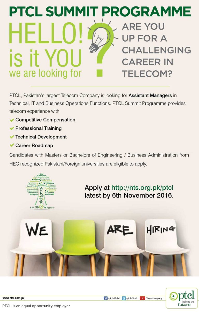 PTCL Summit Program Jobs 2025 NTS Application Form IT Branch Manager Vacancies