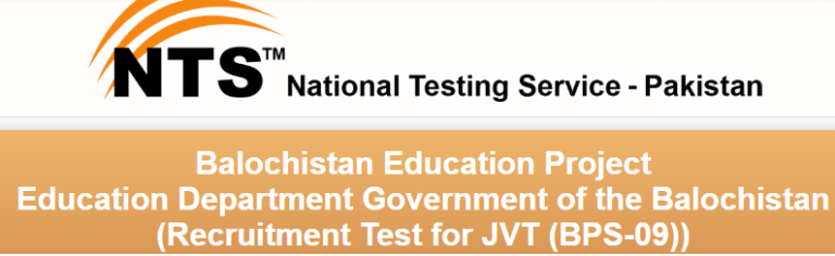 Balochistan Education Department JVT Teachers Jobs 2025 Male, Female NTS Application Form