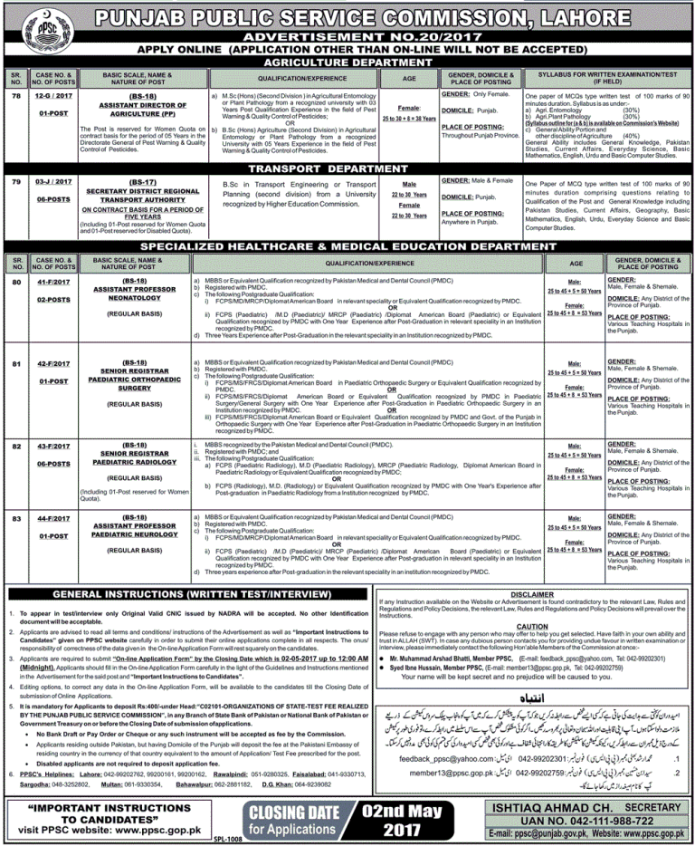 How To Get PPSC Jobs 2025 In Agriculture, Healthcare Education Departments