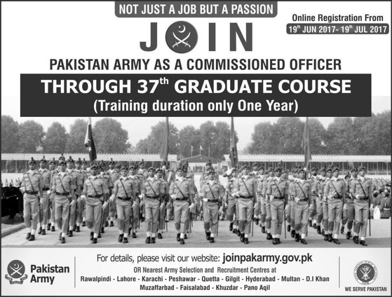 Join Pakistan Army Commissioned Officer Jobs 2025 37th Graduate Course joinpakarmy.gov.pk