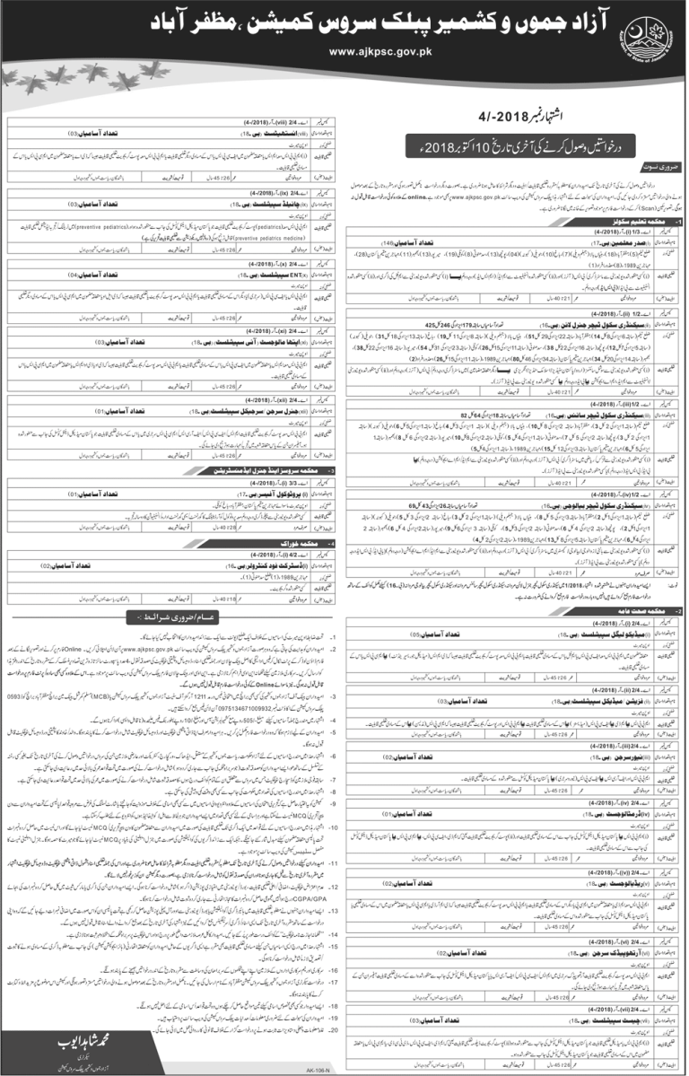 AJK SST Teachers Jobs 2025 AJKPSC Online Apply