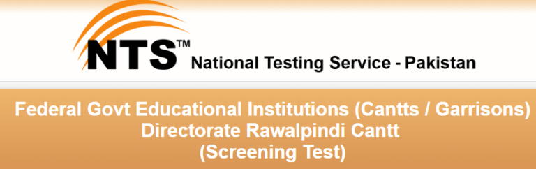 Federal Govt Educational Institutions Cantts Garrisons Jobs NTS Roll No Slips 2025 Online Test Dates